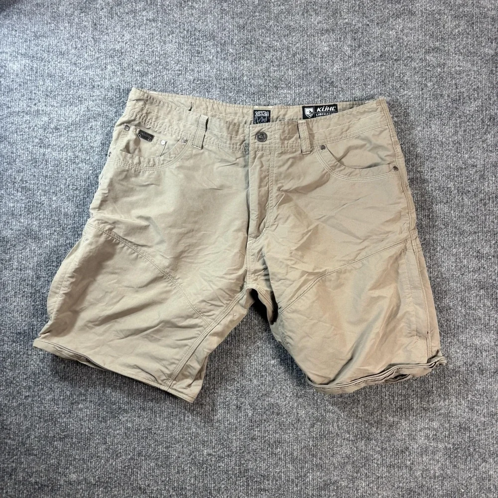 Kuhl Liberator Cargo Shorts Mens‎ 34 Beige Convertible Zip Off Outdoor Hiking